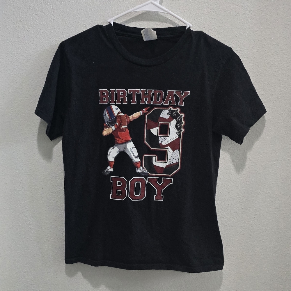 Birthday boy tshirt 9th black with dab pose size large